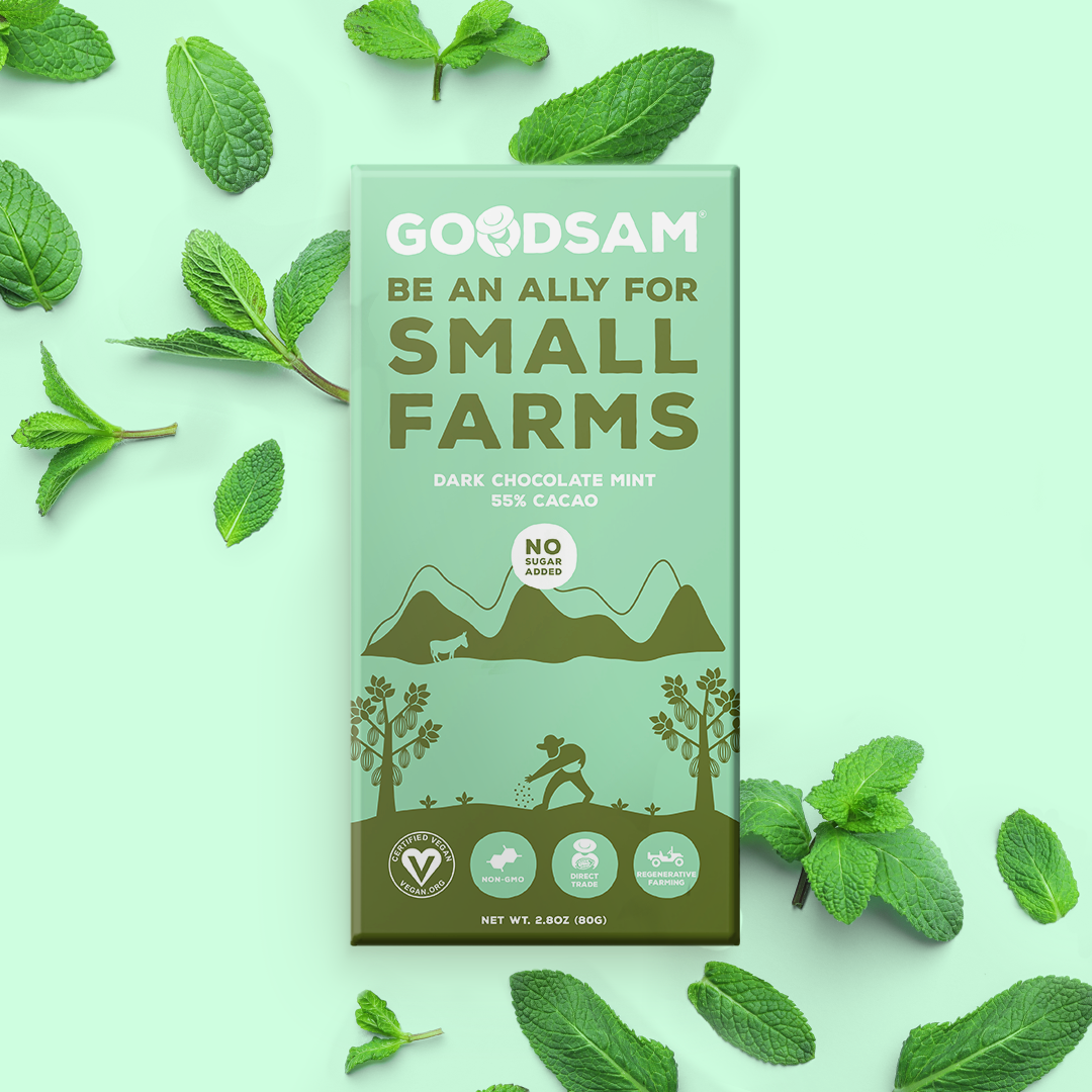55% Dark Chocolate Mint Bar, 2.8oz, No Sugar Added