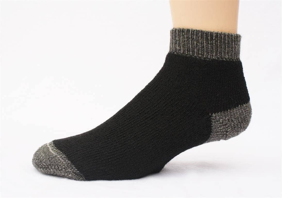 "SlipperBootie" Alpaca Socks - Made in the USA: Black / Large / SlipperBootie