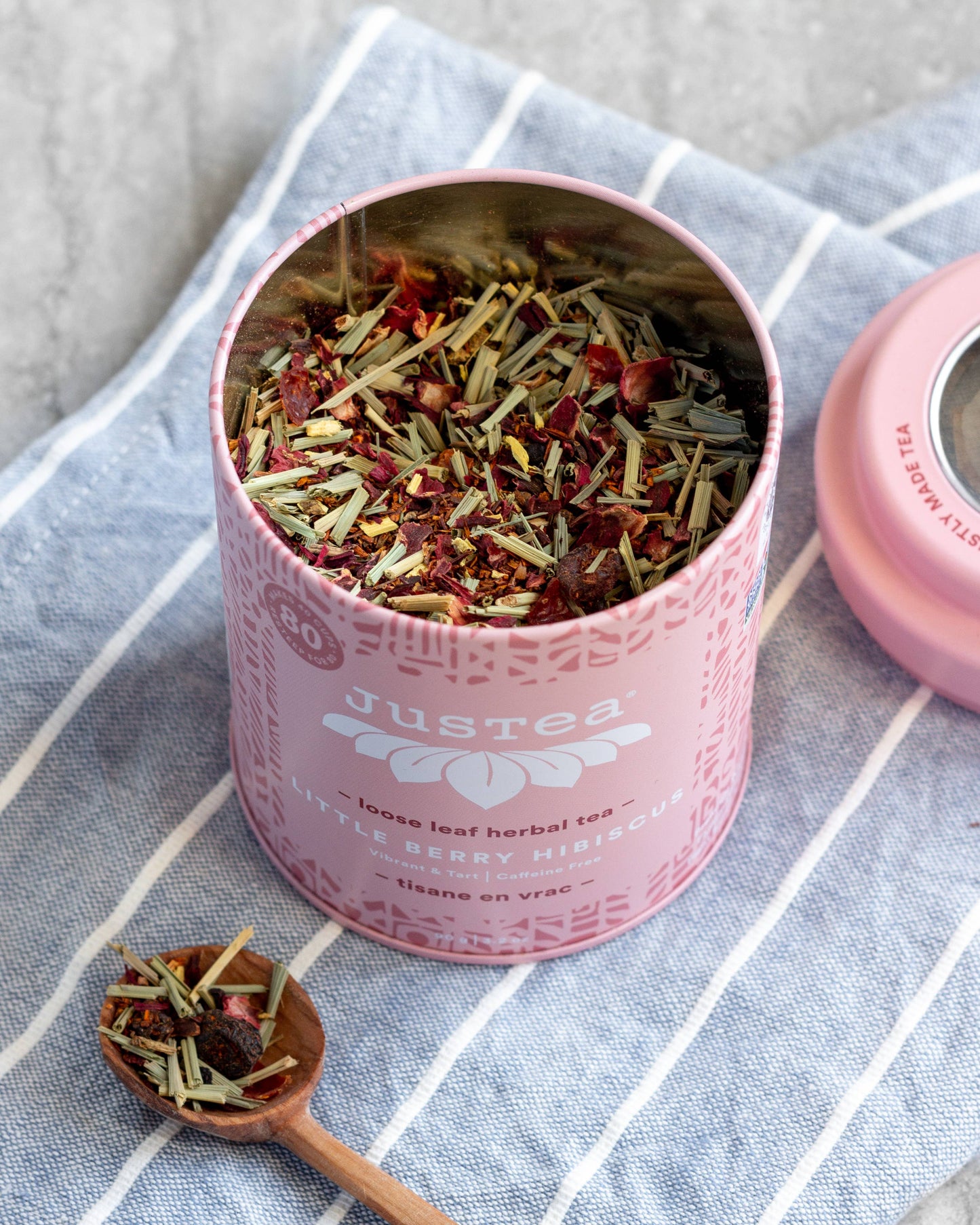 Little Berry Hibiscus Tin & Spoon - Organic, Fair Herbal Tea