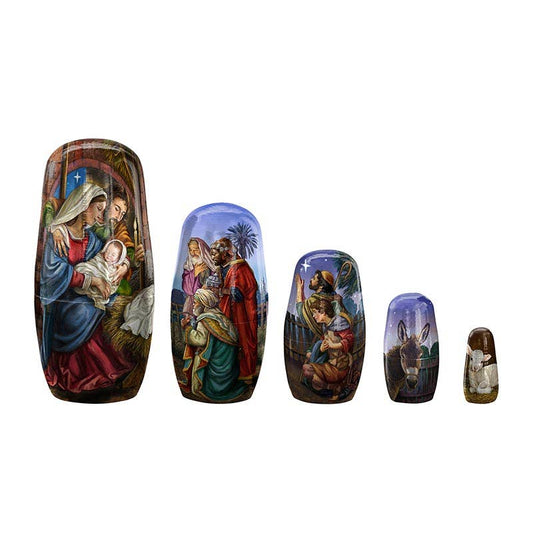 5 Piece Nativty Nesting Dolls Set