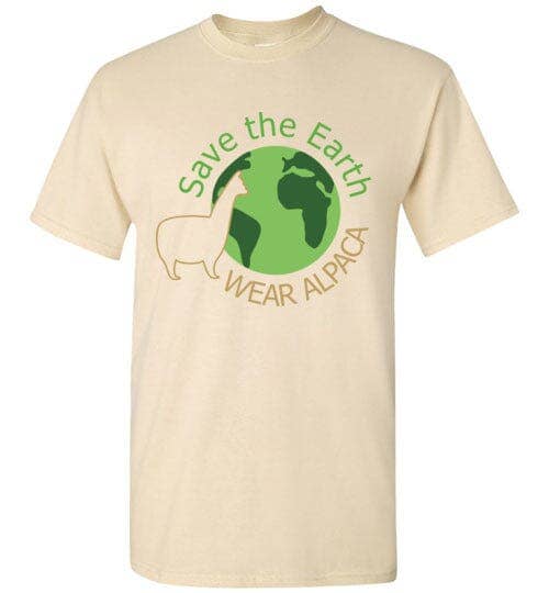 T-shirt: Save the Earth Wear Alpaca Gildan Short-Sleeve: Natural / Youth XS