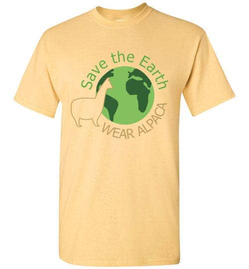 T-shirt: Save the Earth Wear Alpaca Gildan Short-Sleeve: Natural / Youth XS