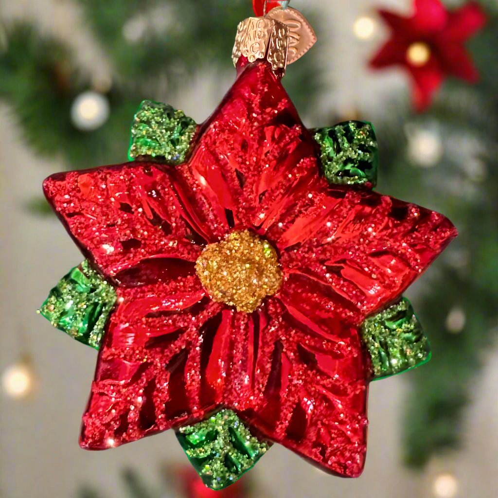 Poinsettia Star Ornament