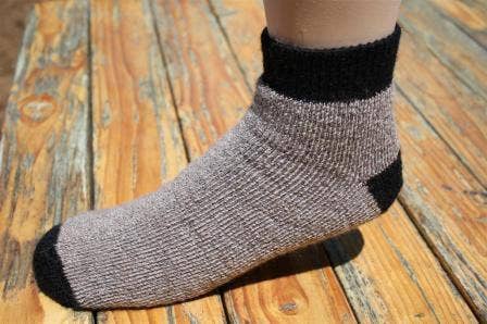 "SlipperBootie" Alpaca Socks - Made in the USA: Black / Large / SlipperBootie