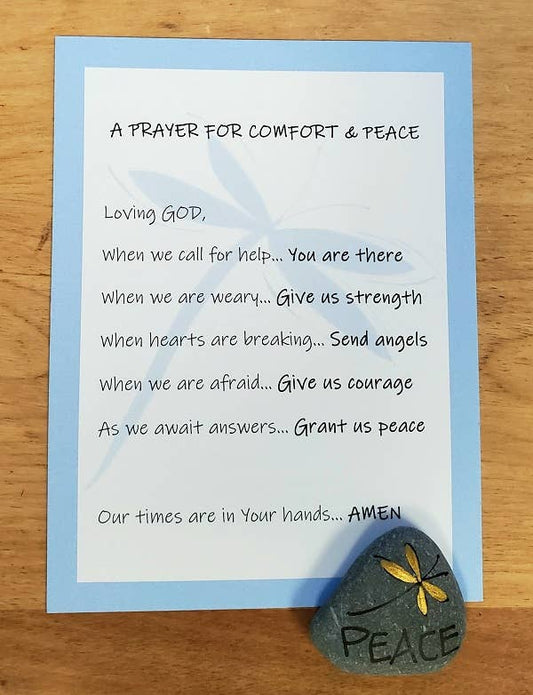 Sympathy and Encouragement Prayer Card for Comfort & Peace