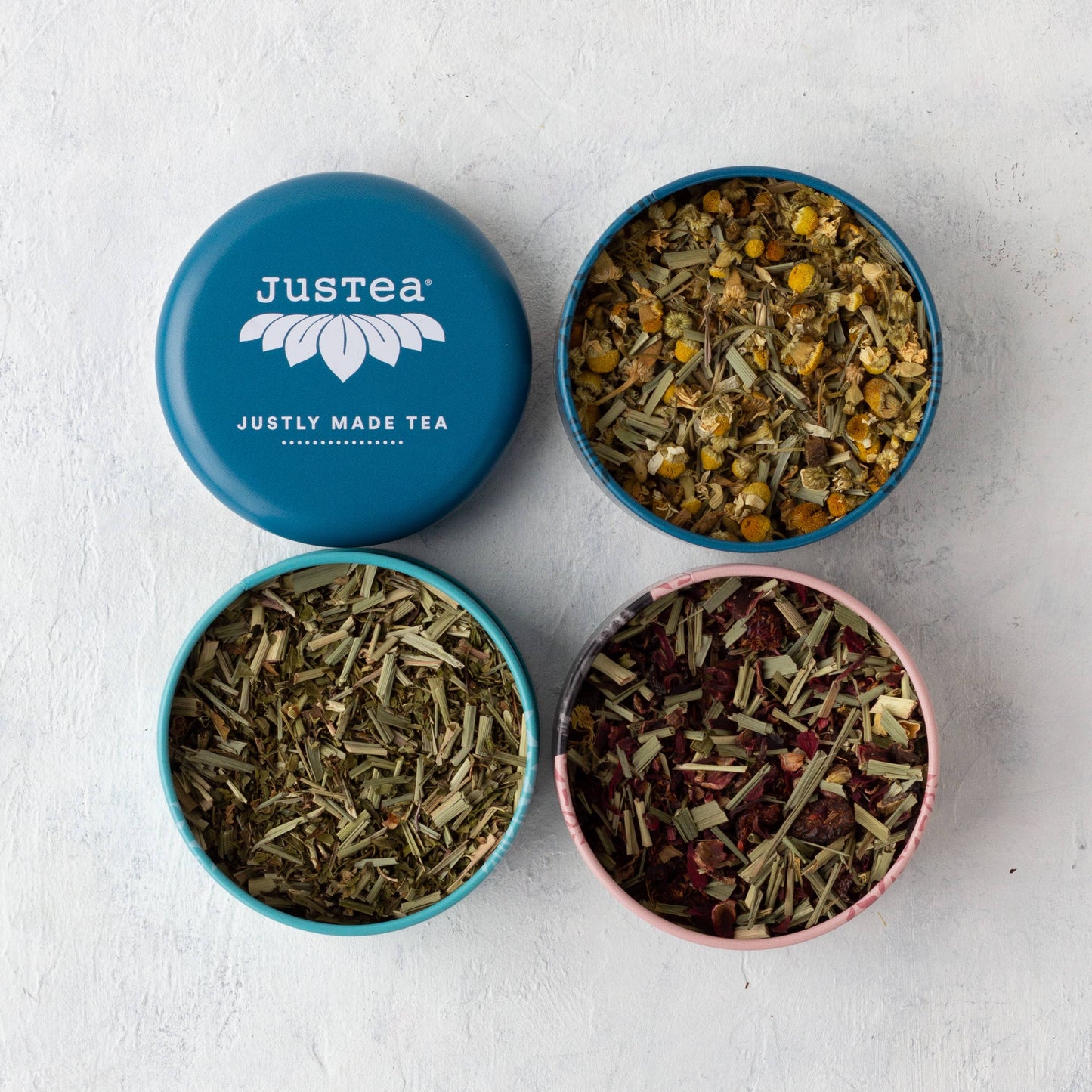 Herbal Tea Trio Tin & Spoon - Organic, Fair-Trade Tea Gift